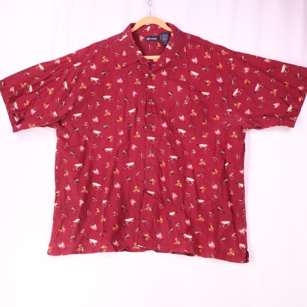 Fishing Lure Button down short sleeve Shirt 2XL Faded Glory Authentic